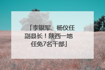 李银军、杨仪任副县长！陕西一地任免7名干部