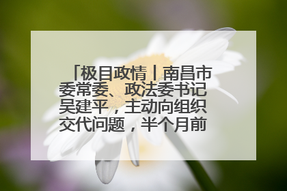 极目政情丨南昌市委常委、政法委书记吴建平，主动向组织交代问题，半个月前还在出席会议