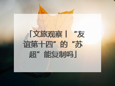 文旅观察丨“友谊第十四”的“苏超”能复制吗
