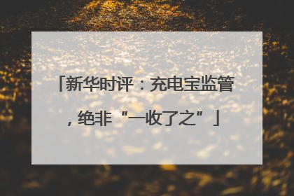 新华时评：充电宝监管，绝非“一收了之”