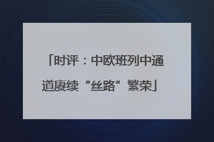 时评：中欧班列中通道赓续“丝路”繁荣