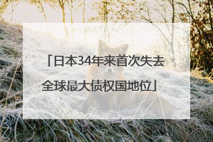 日本34年来首次失去全球最大债权国地位