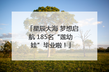 星辰大海 梦想启航 185名“莲幼娃”毕业啦！