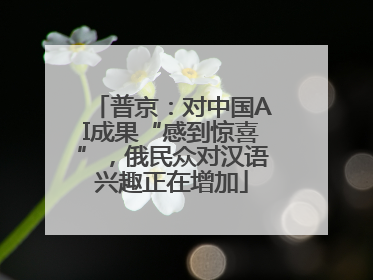 普京：对中国AI成果“感到惊喜”，俄民众对汉语兴趣正在增加