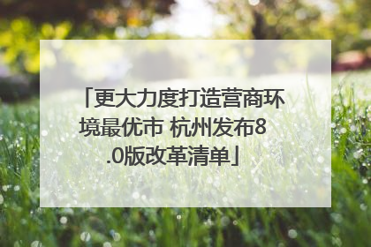 更大力度打造营商环境最优市 杭州发布8.0版改革清单