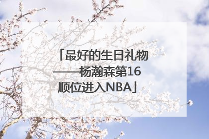 最好的生日礼物——杨瀚森第16顺位进入NBA