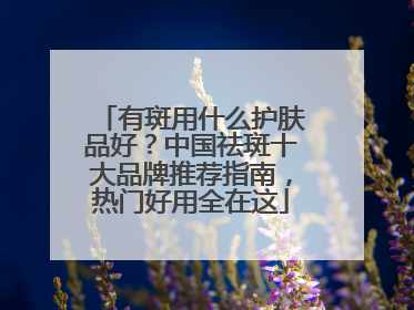 有斑用什么护肤品好？中国祛斑十大品牌推荐指南，热门好用全在这