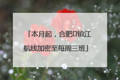 本月起，合肥⇋镇江航线加密至每周三班