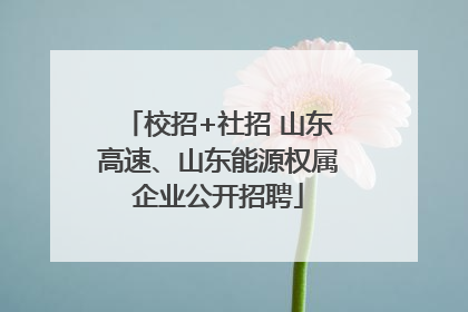 校招+社招 山东高速、山东能源权属企业公开招聘