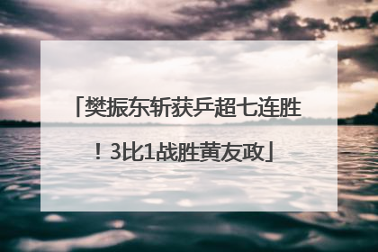 樊振东斩获乒超七连胜！3比1战胜黄友政
