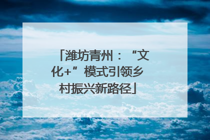 潍坊青州：“文化+”模式引领乡村振兴新路径