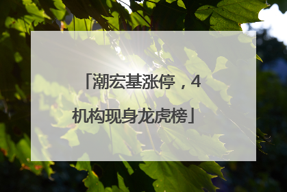 潮宏基涨停，4机构现身龙虎榜