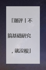 潮评丨不搞基础研究，就没根