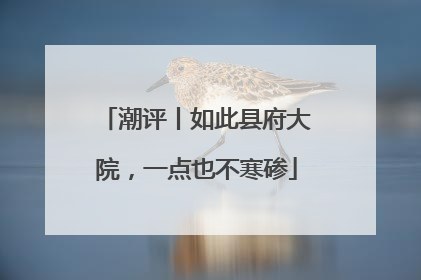 潮评丨如此县府大院，一点也不寒碜