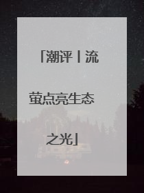 潮评丨流萤点亮生态之光