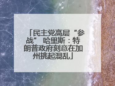 民主党高层“参战” 哈里斯：特朗普政府刻意在加州挑起混乱
