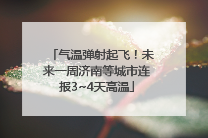 气温弹射起飞！未来一周济南等城市连报3~4天高温