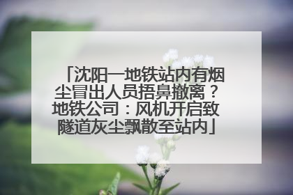 沈阳一地铁站内有烟尘冒出人员捂鼻撤离？地铁公司：风机开启致隧道灰尘飘散至站内