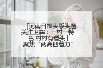 河南日报头版头题关注卫辉：一村一特色 村村有看头 ︳聚焦“两高四着力”·一“县”观察