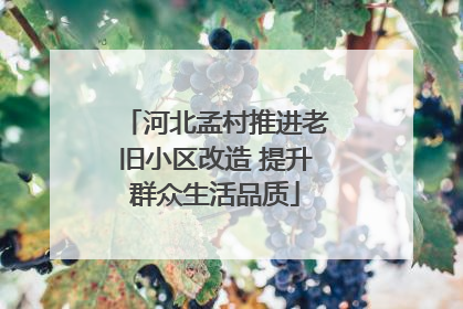河北孟村推进老旧小区改造 提升群众生活品质