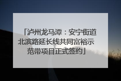 泸州龙马潭：安宁街道北滨路延长线共同富裕示范带项目正式签约