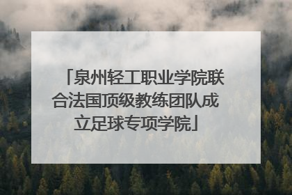 泉州轻工职业学院联合法国顶级教练团队成立足球专项学院