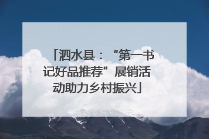泗水县：“第一书记好品推荐”展销活动助力乡村振兴