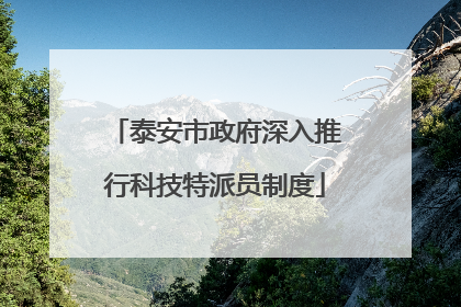 泰安市政府深入推行科技特派员制度