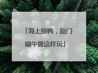 海上掠鸭，厦门端午曾这样玩