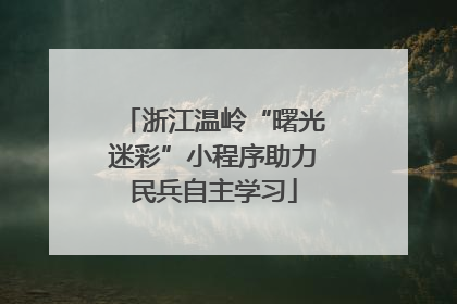 浙江温岭“曙光迷彩”小程序助力民兵自主学习