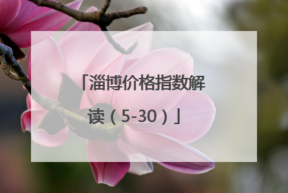 淄博价格指数解读（5-30）