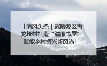 清风头条｜武陵源区青龙垭村打造“清廉书屋”赋能乡村振兴新风尚