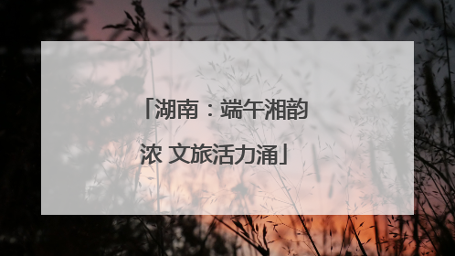 湖南：端午湘韵浓 文旅活力涌