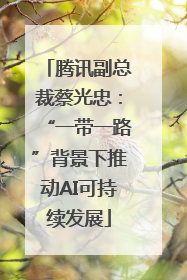 腾讯副总裁蔡光忠：“一带一路”背景下推动AI可持续发展