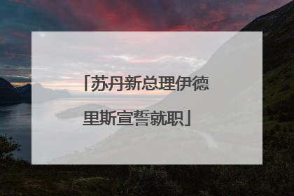 苏丹新总理伊德里斯宣誓就职