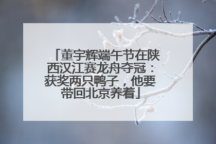 董宇辉端午节在陕西汉江赛龙舟夺冠：获奖两只鸭子，他要带回北京养着