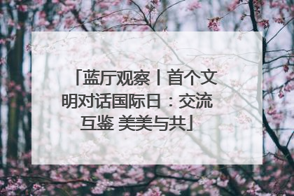 蓝厅观察丨首个文明对话国际日：交流互鉴 美美与共
