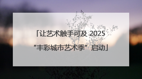 让艺术触手可及 2025“丰彩城市艺术季”启动