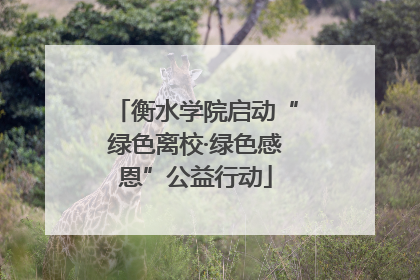 衡水学院启动“绿色离校·绿色感恩”公益行动