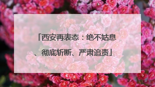 西安再表态：绝不姑息、彻底斩断、严肃追责