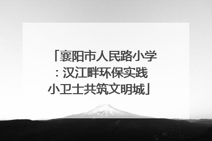 襄阳市人民路小学：汉江畔环保实践 小卫士共筑文明城