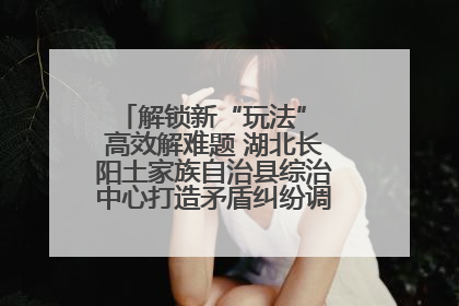 解锁新“玩法” 高效解难题 湖北长阳土家族自治县综治中心打造矛盾纠纷调处“终点站”