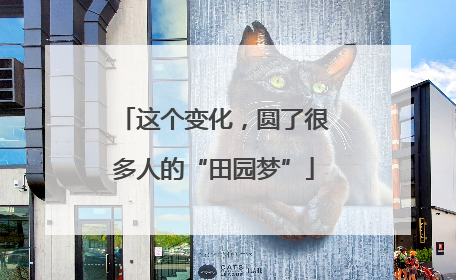 这个变化，圆了很多人的“田园梦”