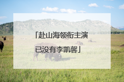 赴山海领衔主演已没有李凯馨
