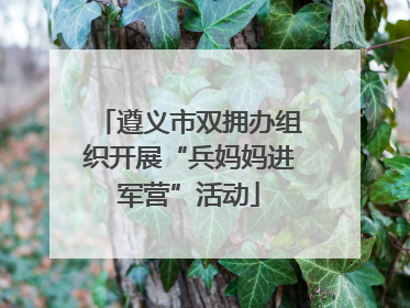 遵义市双拥办组织开展“兵妈妈进军营”活动