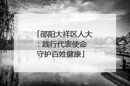 邵阳大祥区人大：践行代表使命 守护百姓健康