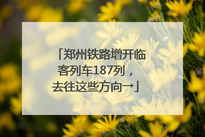 郑州铁路增开临客列车187列，去往这些方向→