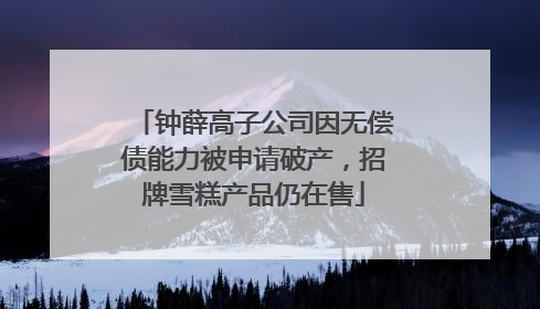 钟薛高子公司因无偿债能力被申请破产，招牌雪糕产品仍在售