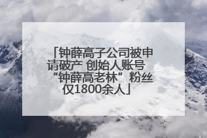 钟薛高子公司被申请破产 创始人账号“钟薛高老林”粉丝仅1800余人