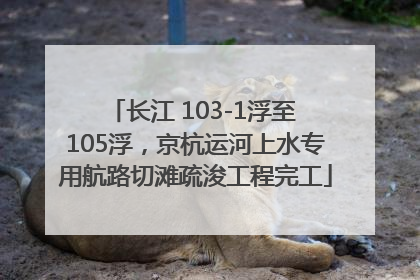 长江 103-1浮至 105浮，京杭运河上水专用航路切滩疏浚工程完工